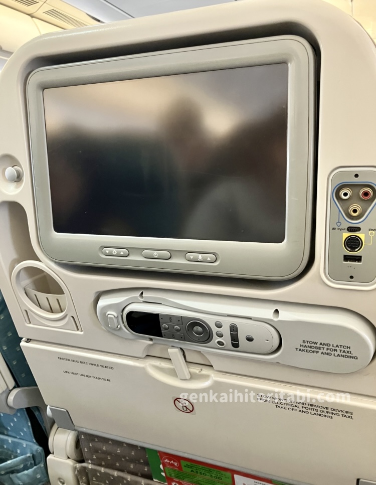 airasia　機内設備　モニター