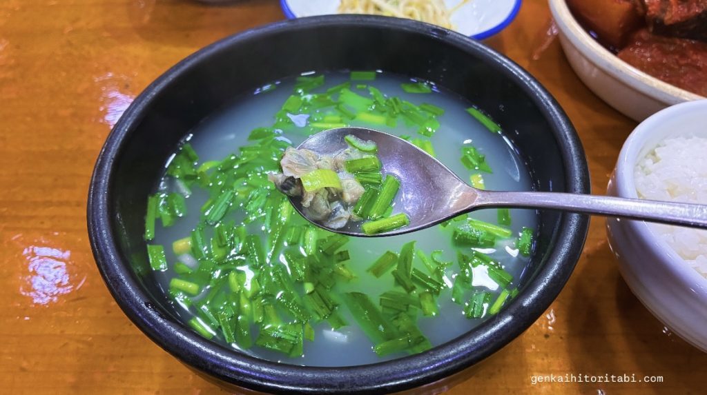 釜山ごはん　おすすめ　しじみスープ